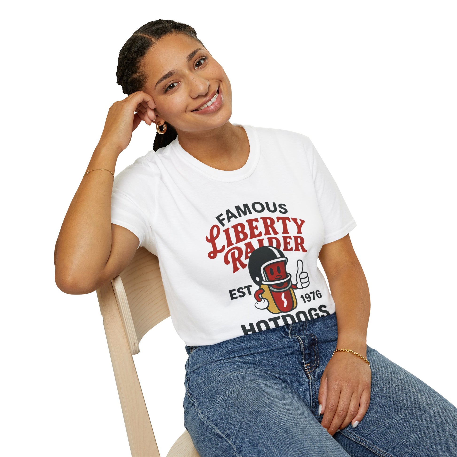 Vintage Football Tee - Liberty Raiders "Famous Hot Dogs"