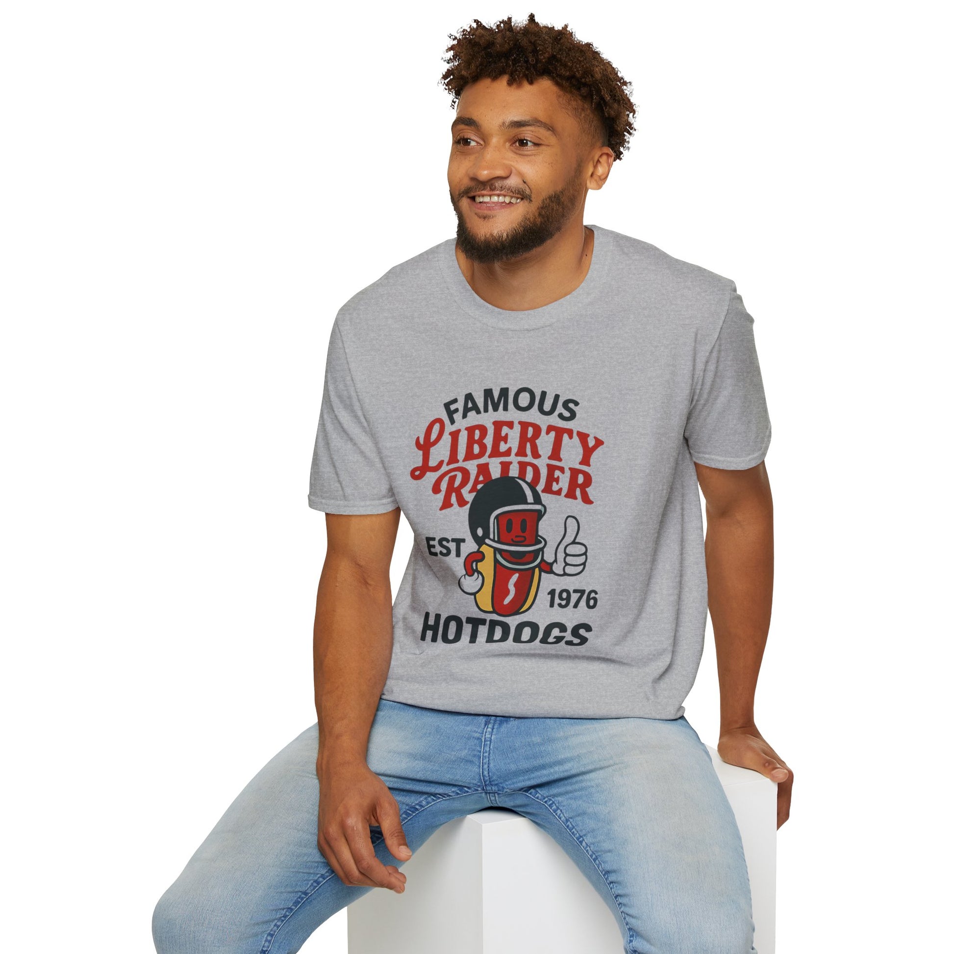 Vintage Football Tee - Liberty Raiders "Famous Hot Dogs"