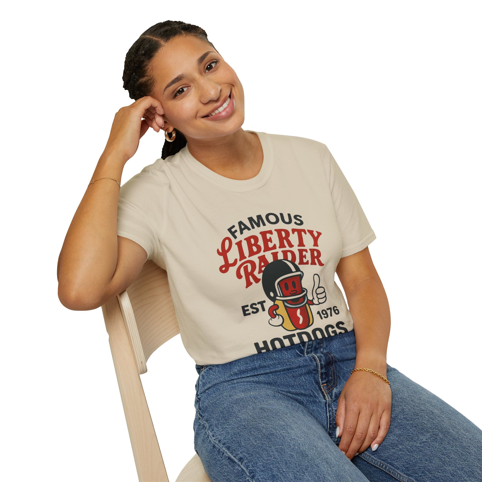 Vintage Football Tee - Liberty Raiders "Famous Hot Dogs"