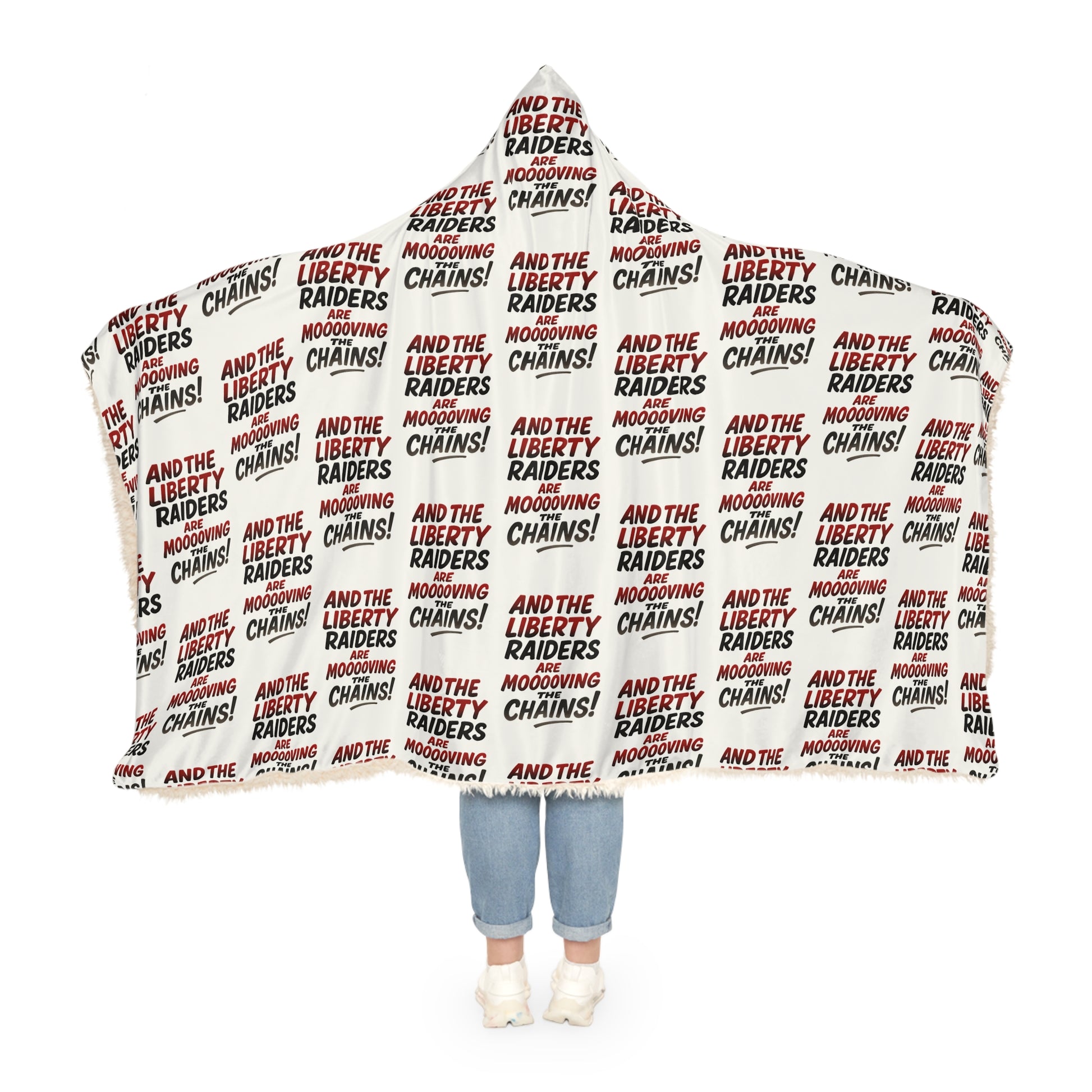 White Snuggle Blanket - Liberty Raiders "Moooooving the Chains"