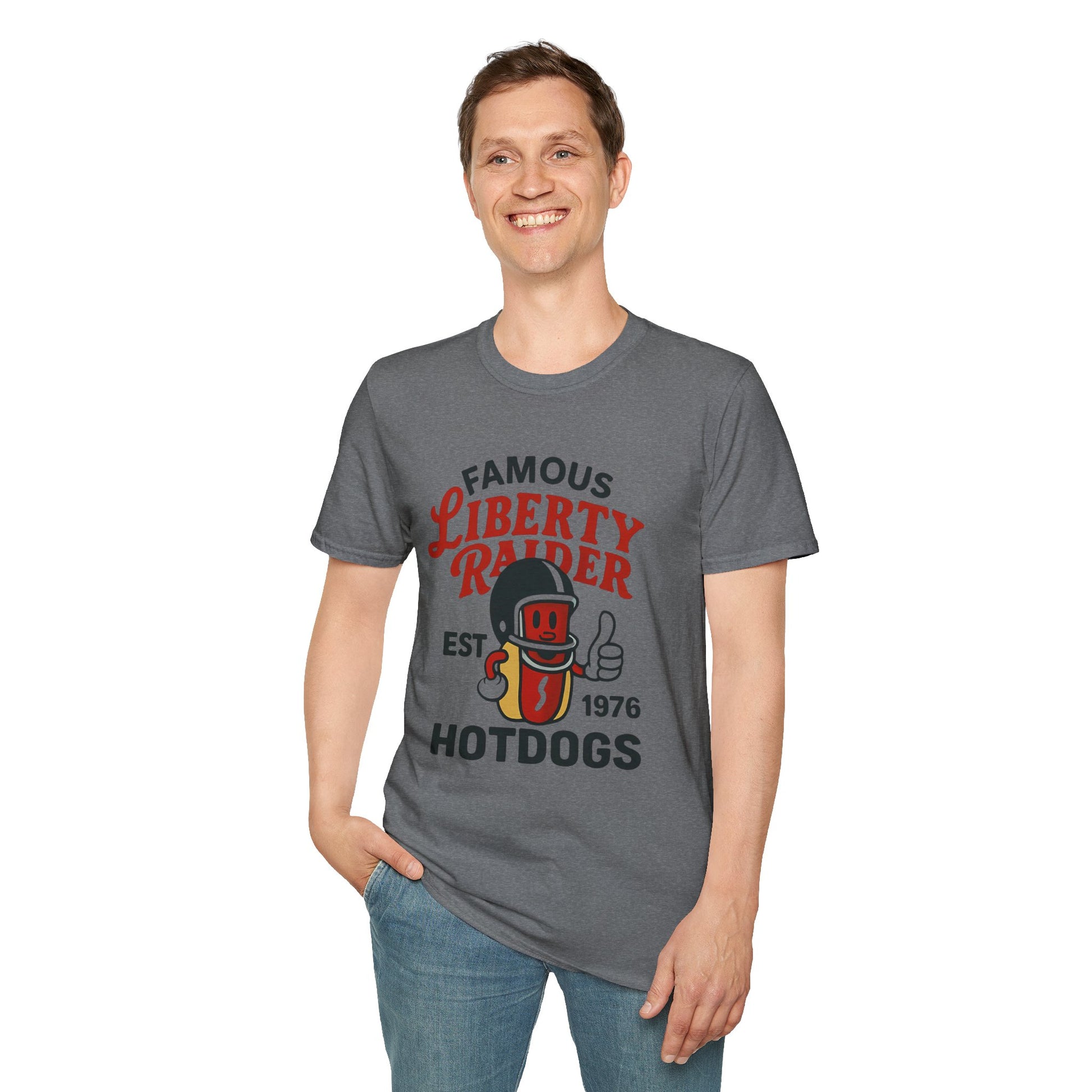 Vintage Football Tee - Liberty Raiders "Famous Hot Dogs"
