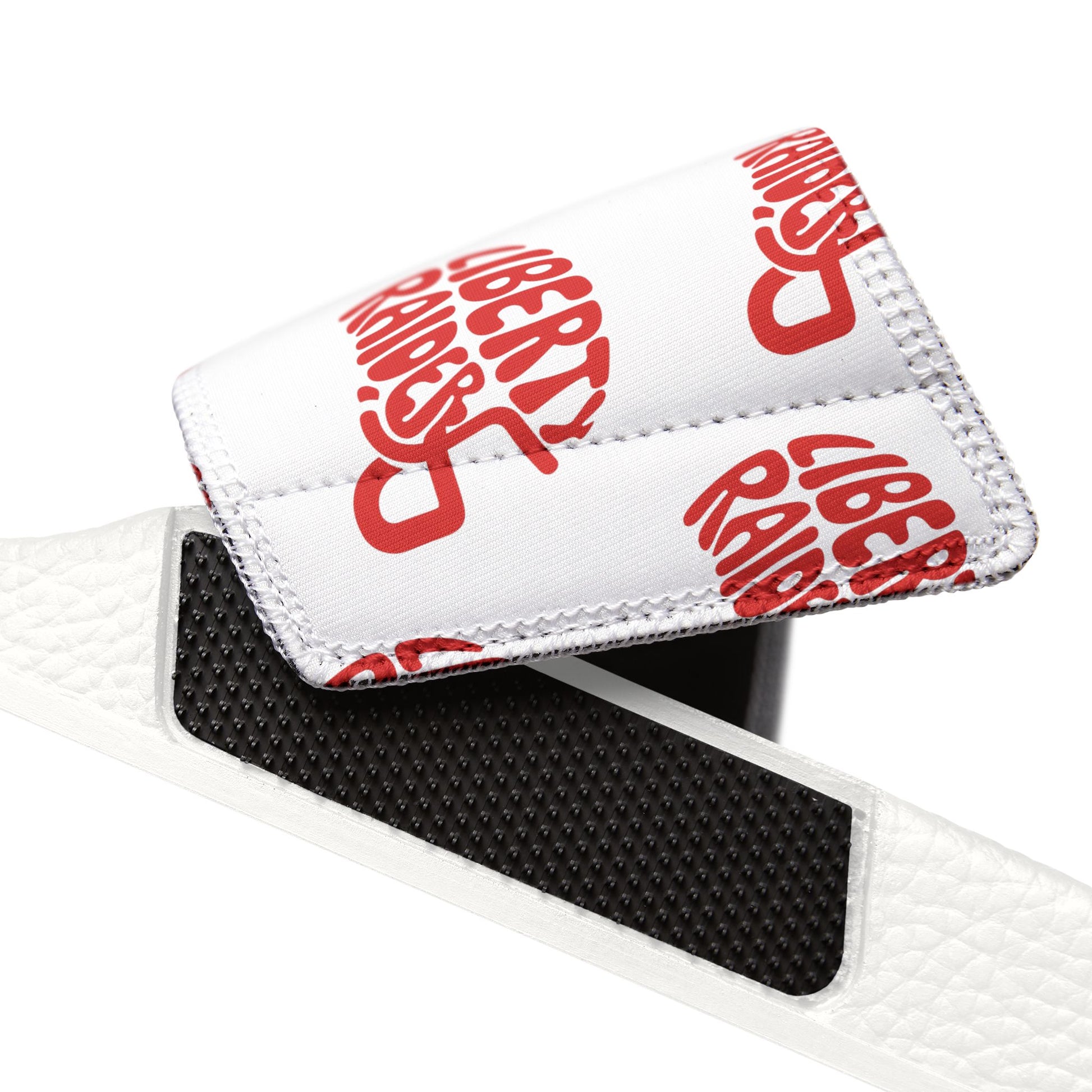 Women's Removable-Strap Slides - Liberty Raiders "Football Helmet"