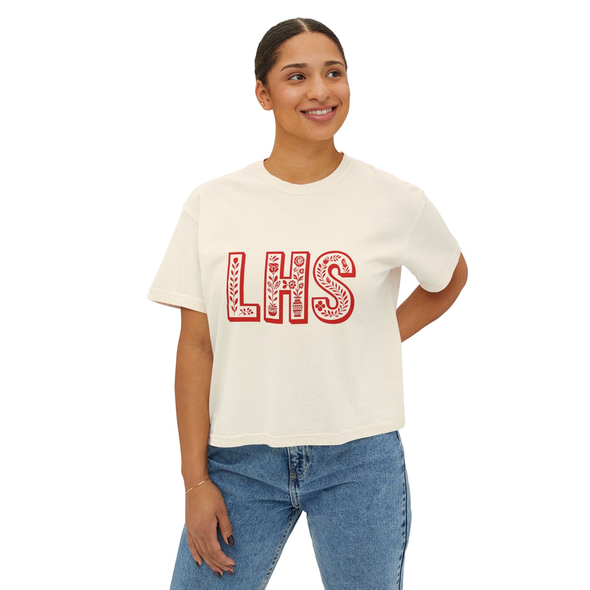 Women's Boxy Tee - Liberty Raiders "Flowered LHS"