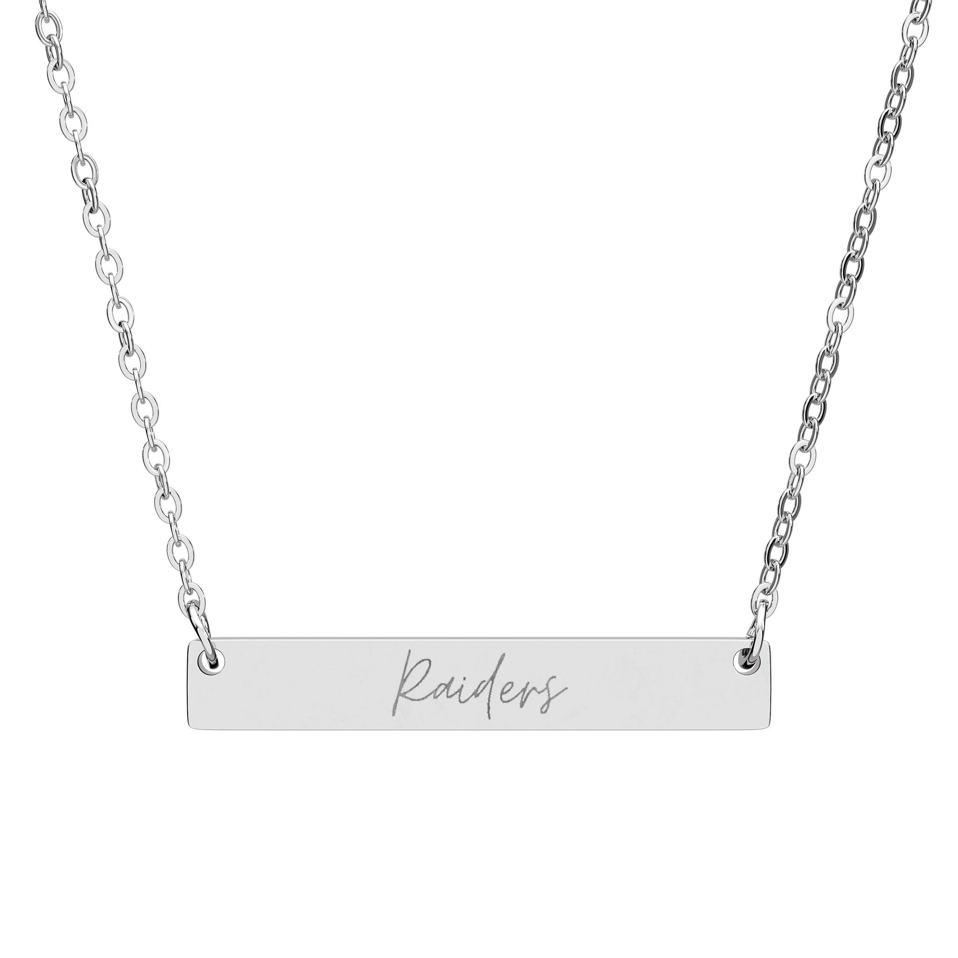 Horizontal Bar Necklace (Raiders Engraving)