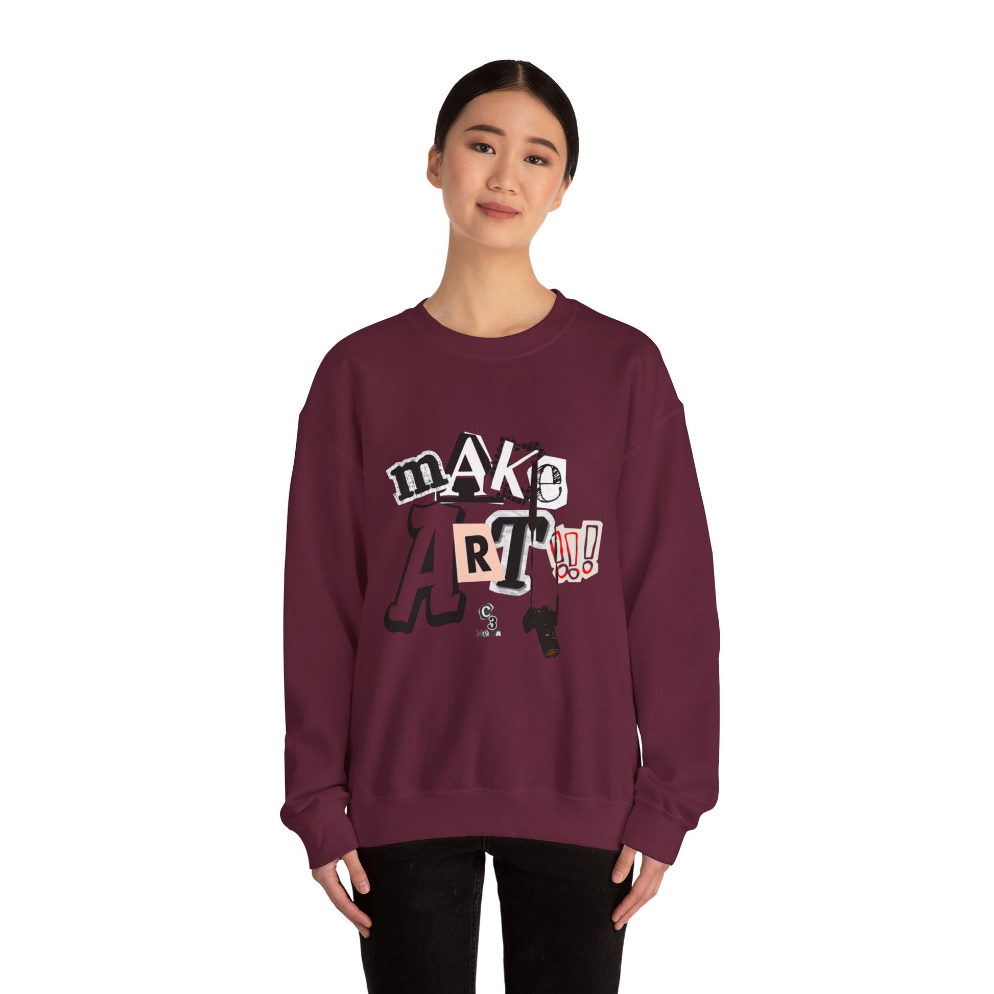 Unisex Heavy Blend™ Crewneck Sweatshirt - "Make Art!!!"