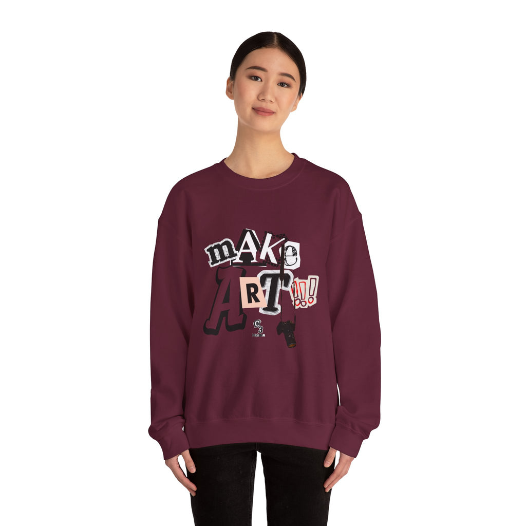 Unisex Heavy Blend™ Crewneck Sweatshirt - "Make Art!!!"