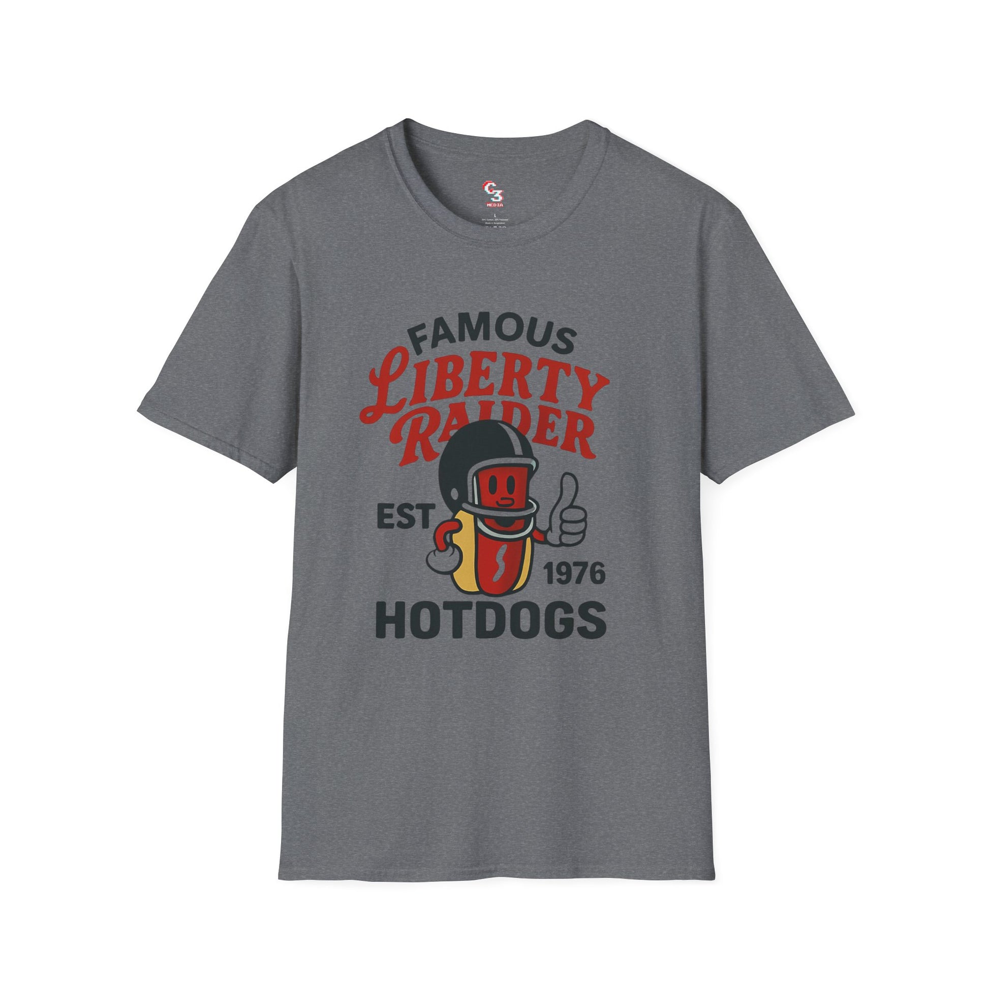 Vintage Football Tee - Liberty Raiders "Famous Hot Dogs"