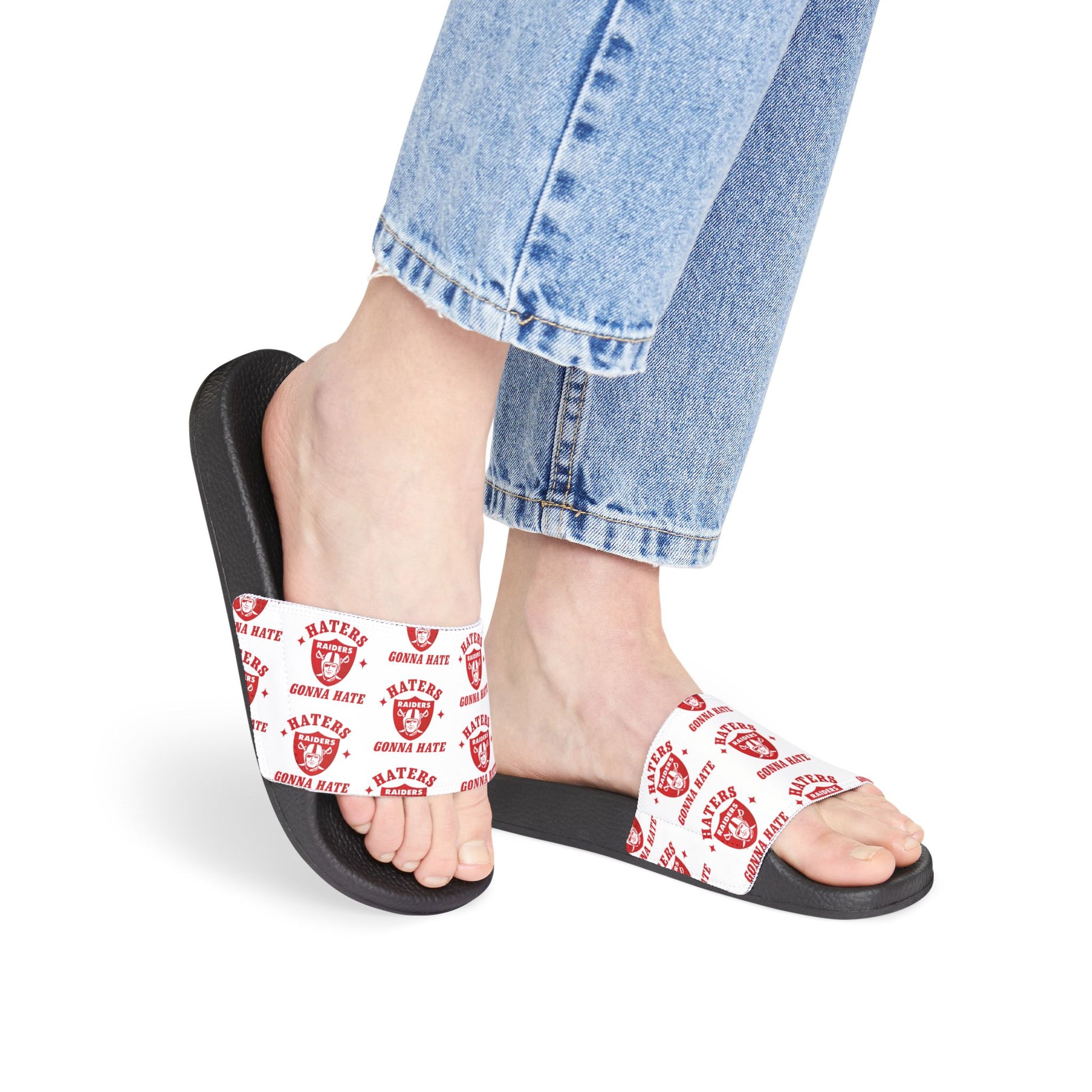 Women's Removable-Strap Slides - Liberty Raiders "Haters Gonna Hate"