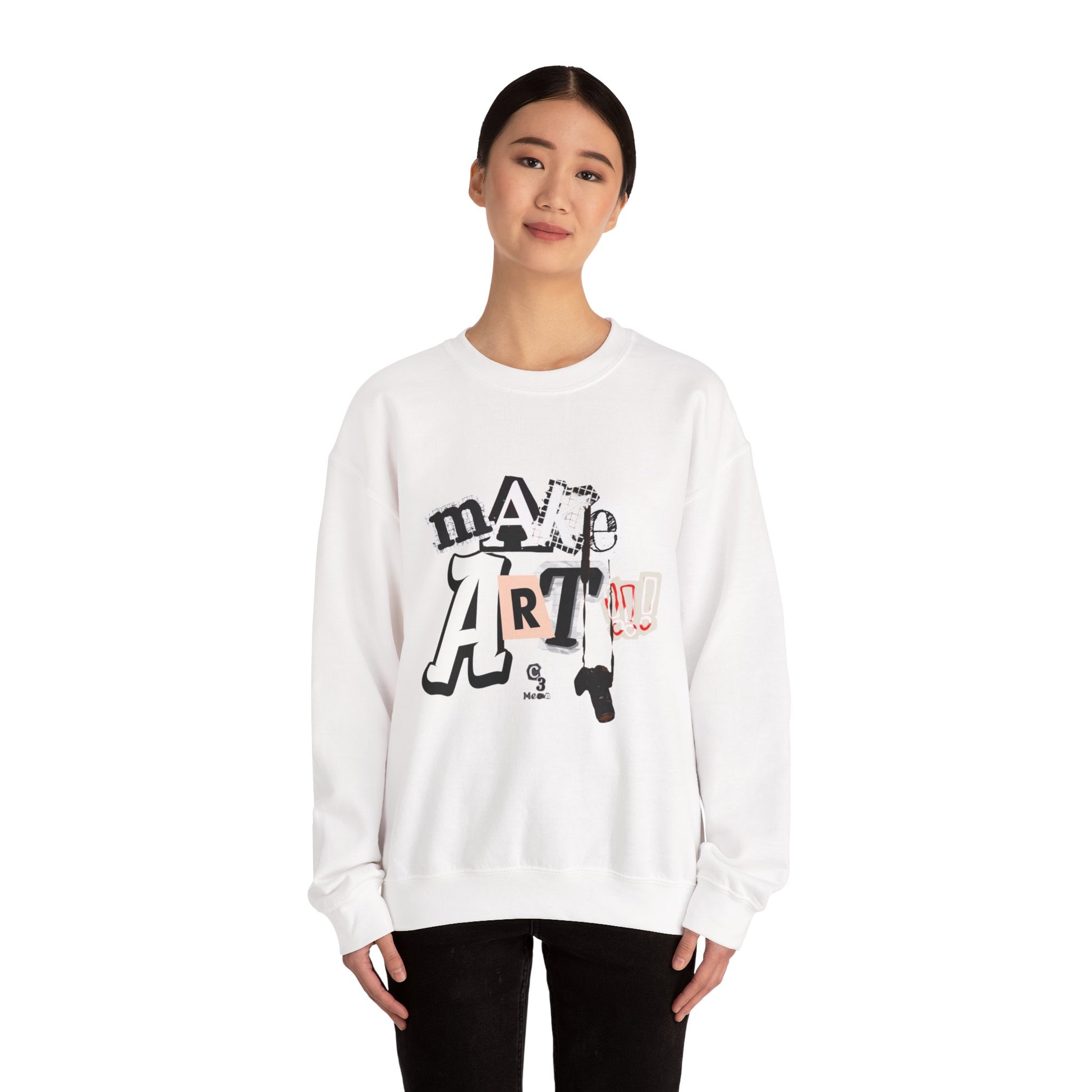 Unisex Heavy Blend™ Crewneck Sweatshirt - "Make Art!!!"