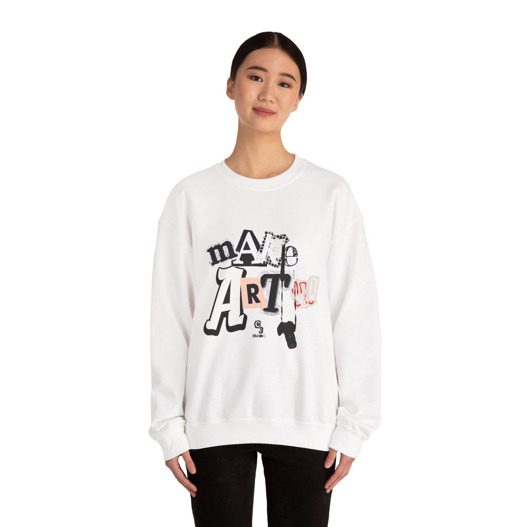 Unisex Heavy Blend™ Crewneck Sweatshirt - "Make Art!!!"