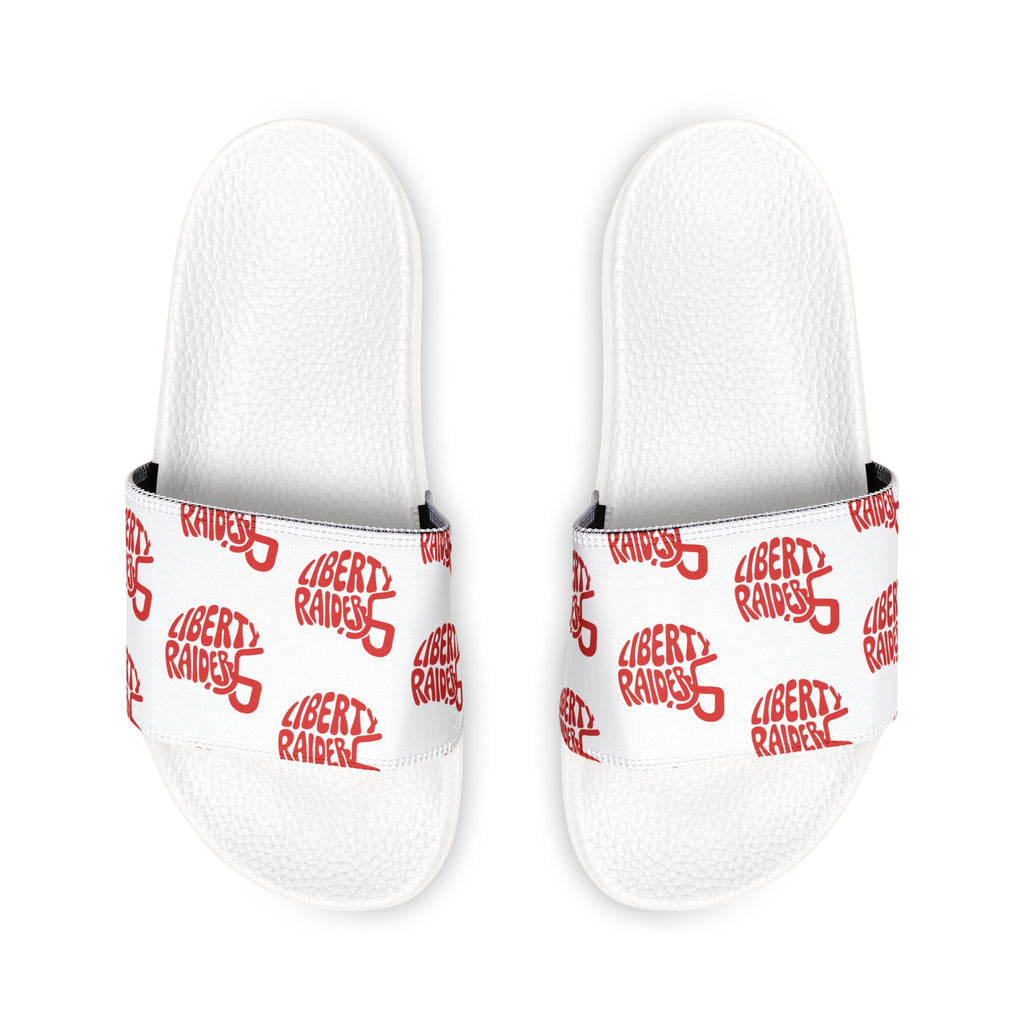 Women's Removable-Strap Slides - Liberty Raiders "Football Helmet"
