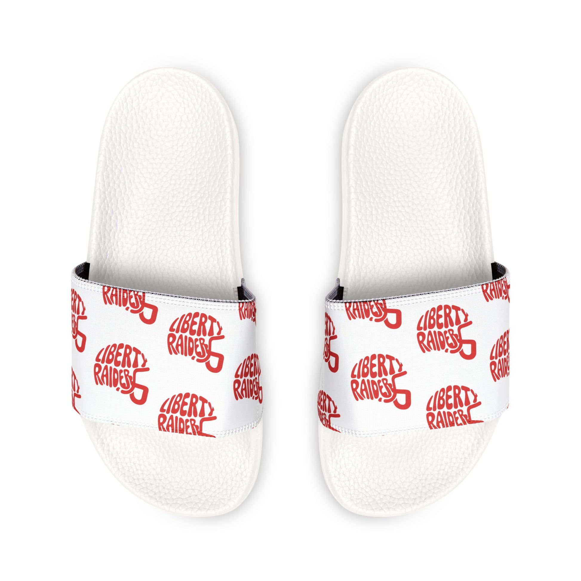 Women's Removable-Strap Slides - Liberty Raiders "Football Helmet"