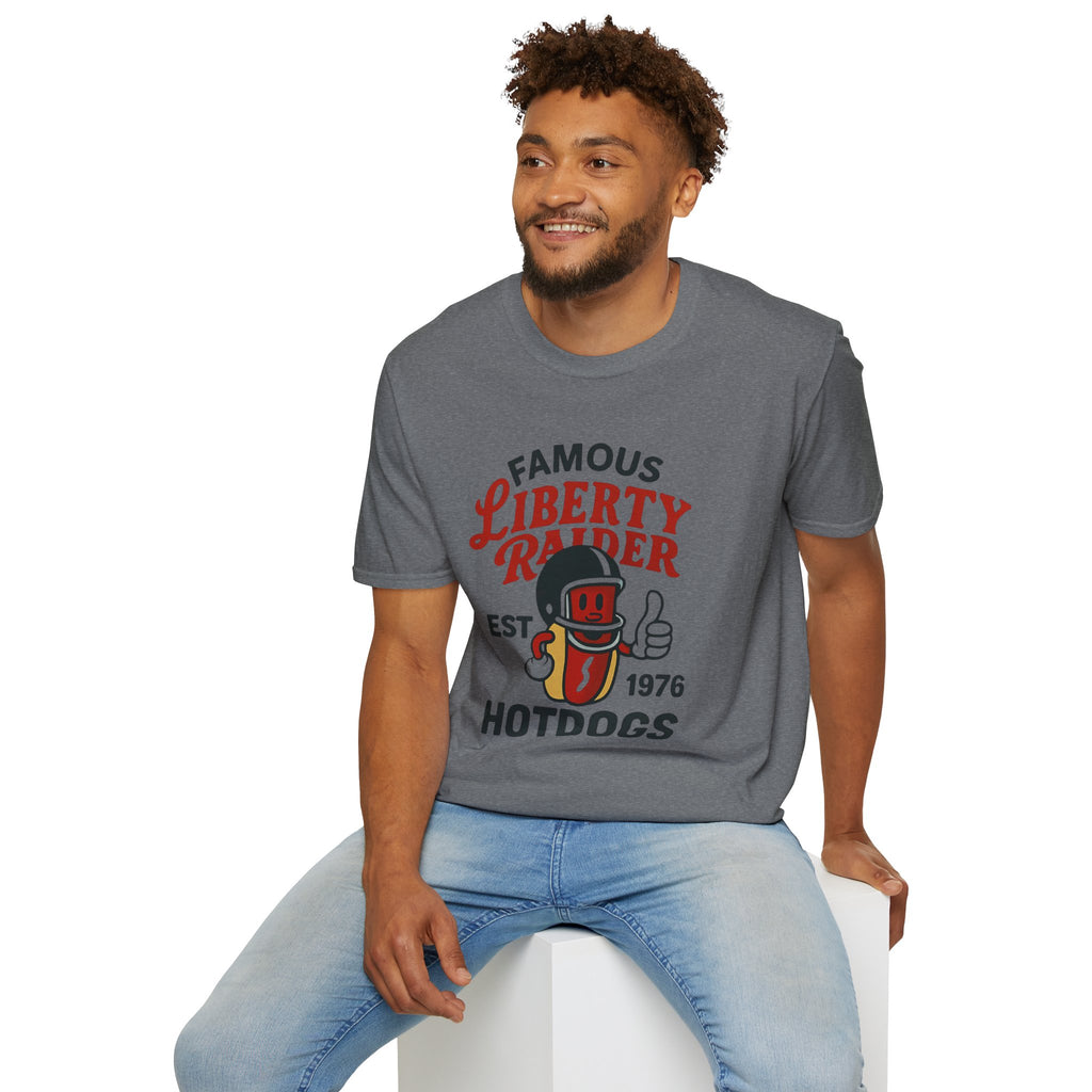 Vintage Football Tee - Liberty Raiders "Famous Hot Dogs"