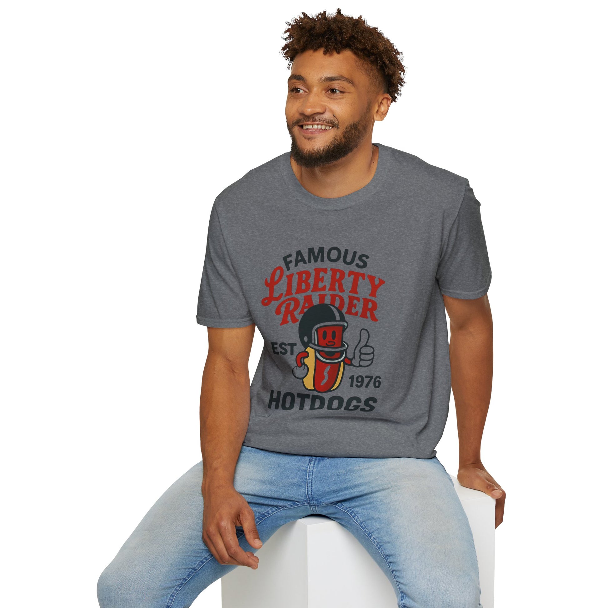 Vintage Football Tee - Liberty Raiders "Famous Hot Dogs"