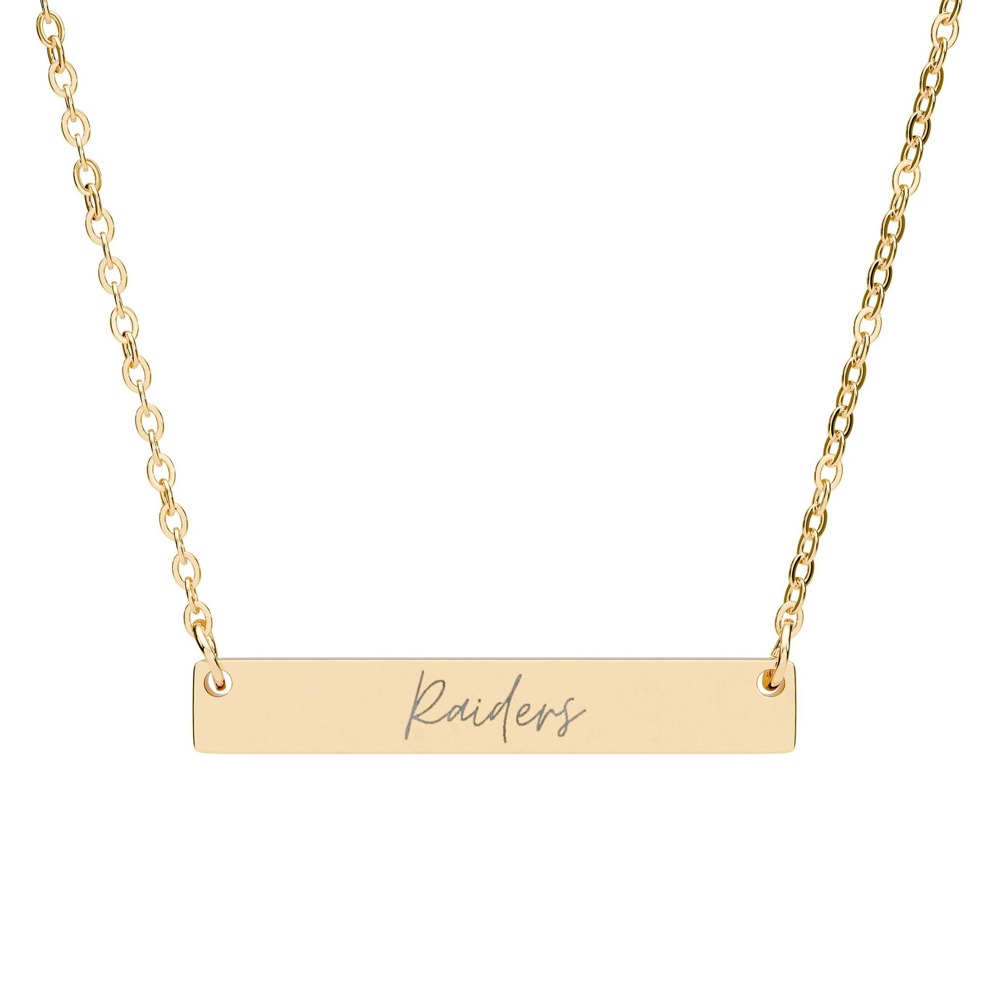 Horizontal Bar Necklace (Raiders Engraving)